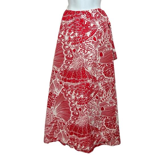 Vintage Kahala Hawaii Tropical Wrap Maxi Skirt One Size Adjustable Cotton Long - Picture 3 of 6